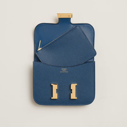  Hermes Constance Slim Wallet Bleu Tie