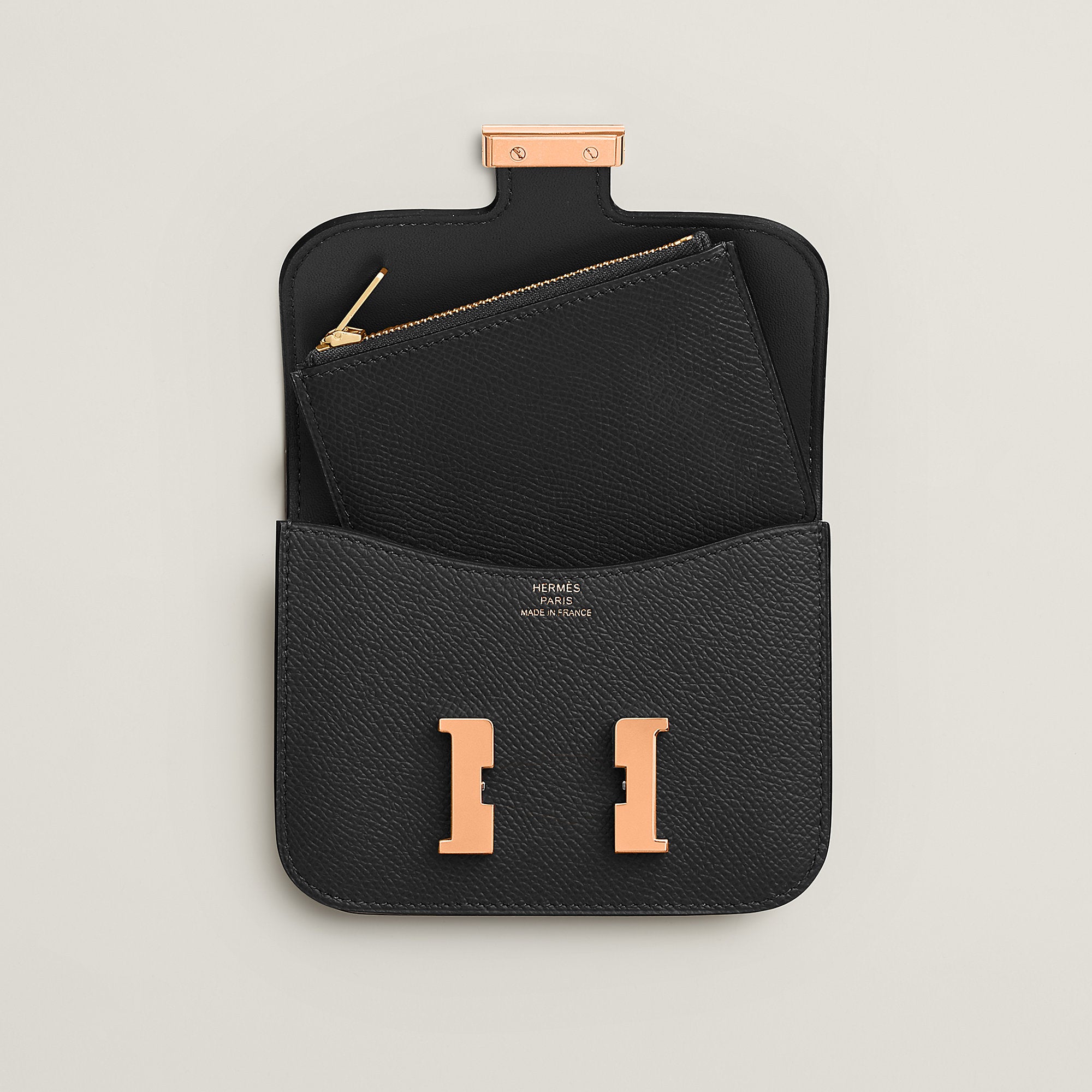  Hermes Constance Slim Wallet Noir