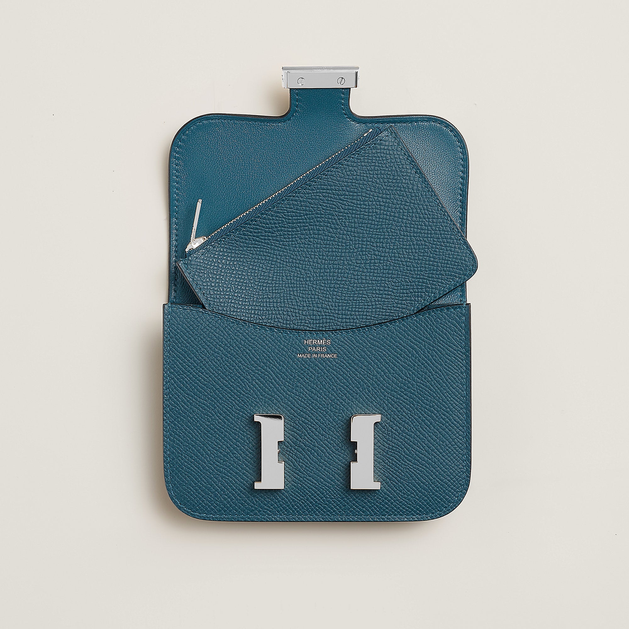  Hermes Constance Slim Wallet Bleu Saphir