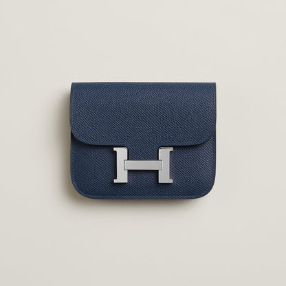  Hermes Constance Slim Wallet Navy