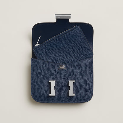  Hermes Constance Slim Wallet Navy