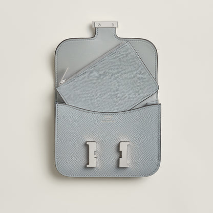  Hermes Constance Slim Wallet Bleu Glacier