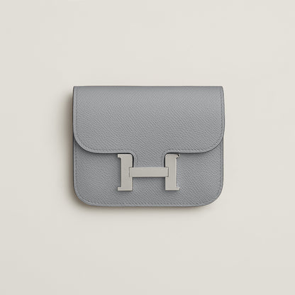  Hermes Constance Slim Wallet Bleu Saphir