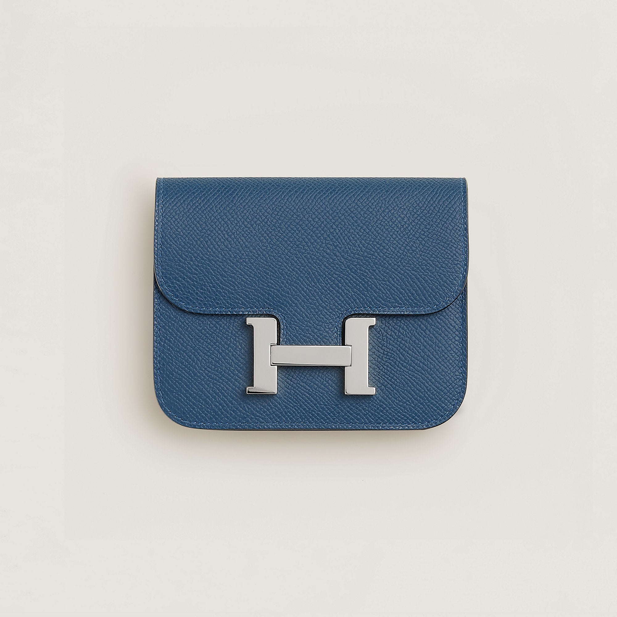  Hermes Constance Slim Wallet Bleu Tie