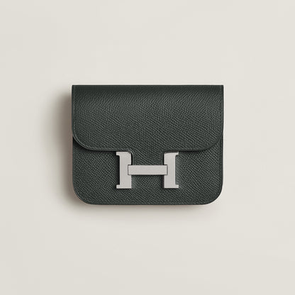  Hermes Constance Slim Wallet Bleu Saphir