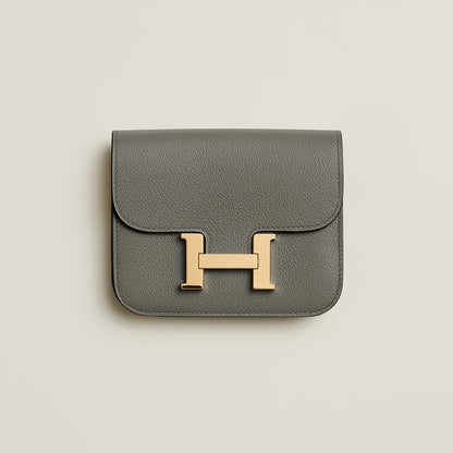  Hermes Constance Slim Wallet Bleu Saphir