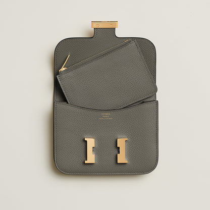  Hermes Constance Slim Wallet Bleu Saphir