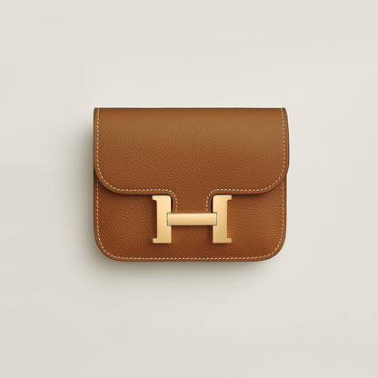  Hermes Constance Slim Wallet Gold