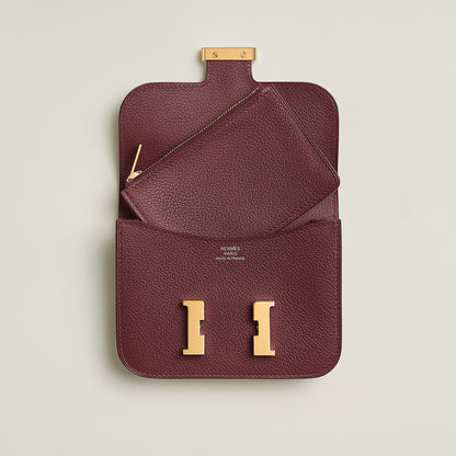  Hermes Constance Slim Wallet Rouge H