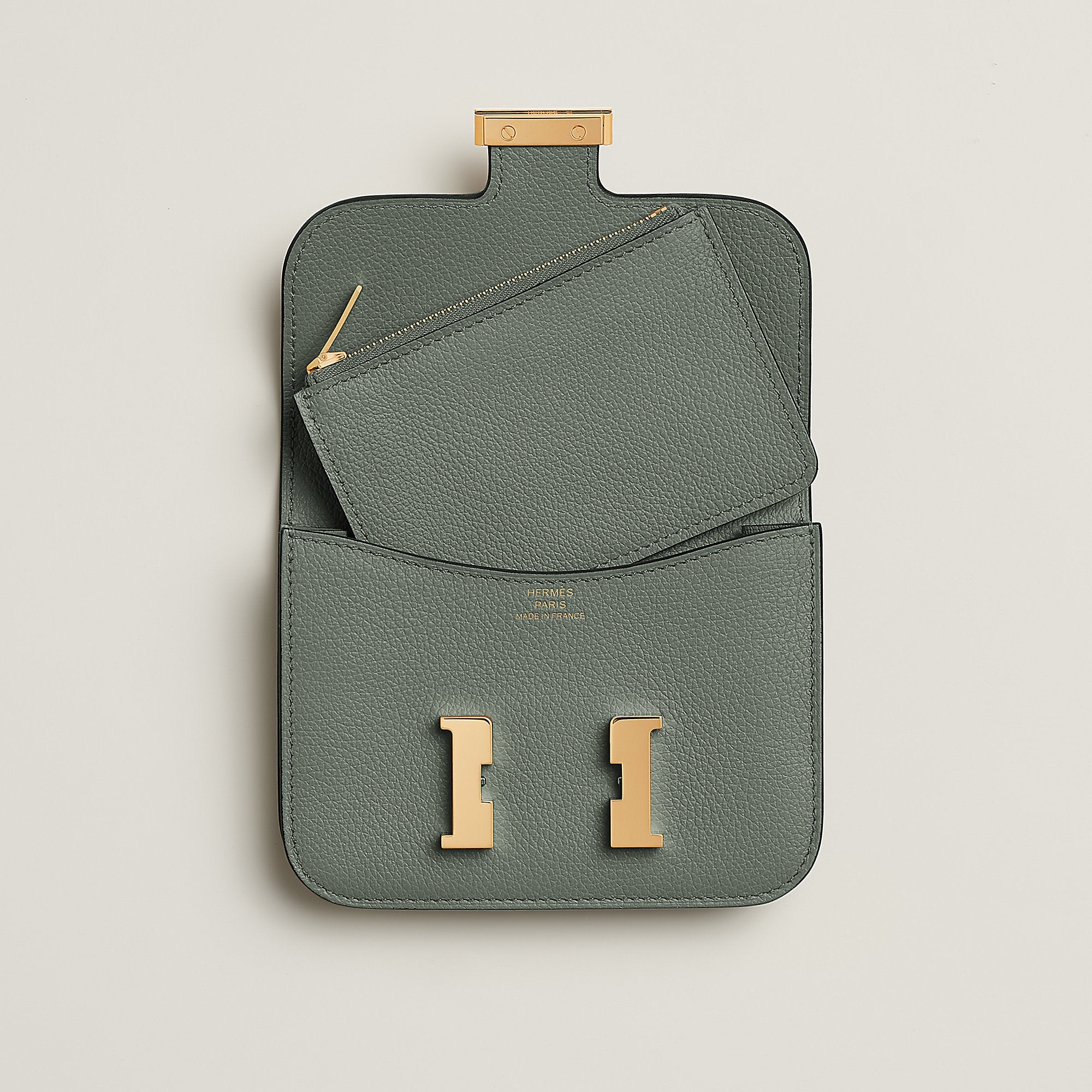  Hermes Constance Slim Wallet Vert Amande