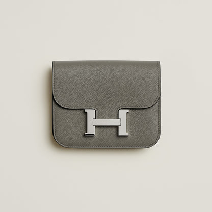  Hermes Constance Slim Wallet Bleu Saphir