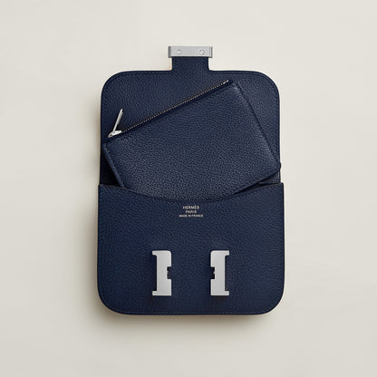  Hermes Constance Slim Wallet Bleu Nuit