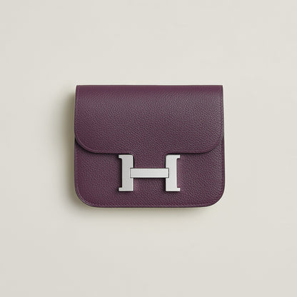  Hermes Constance Slim Wallet Navy