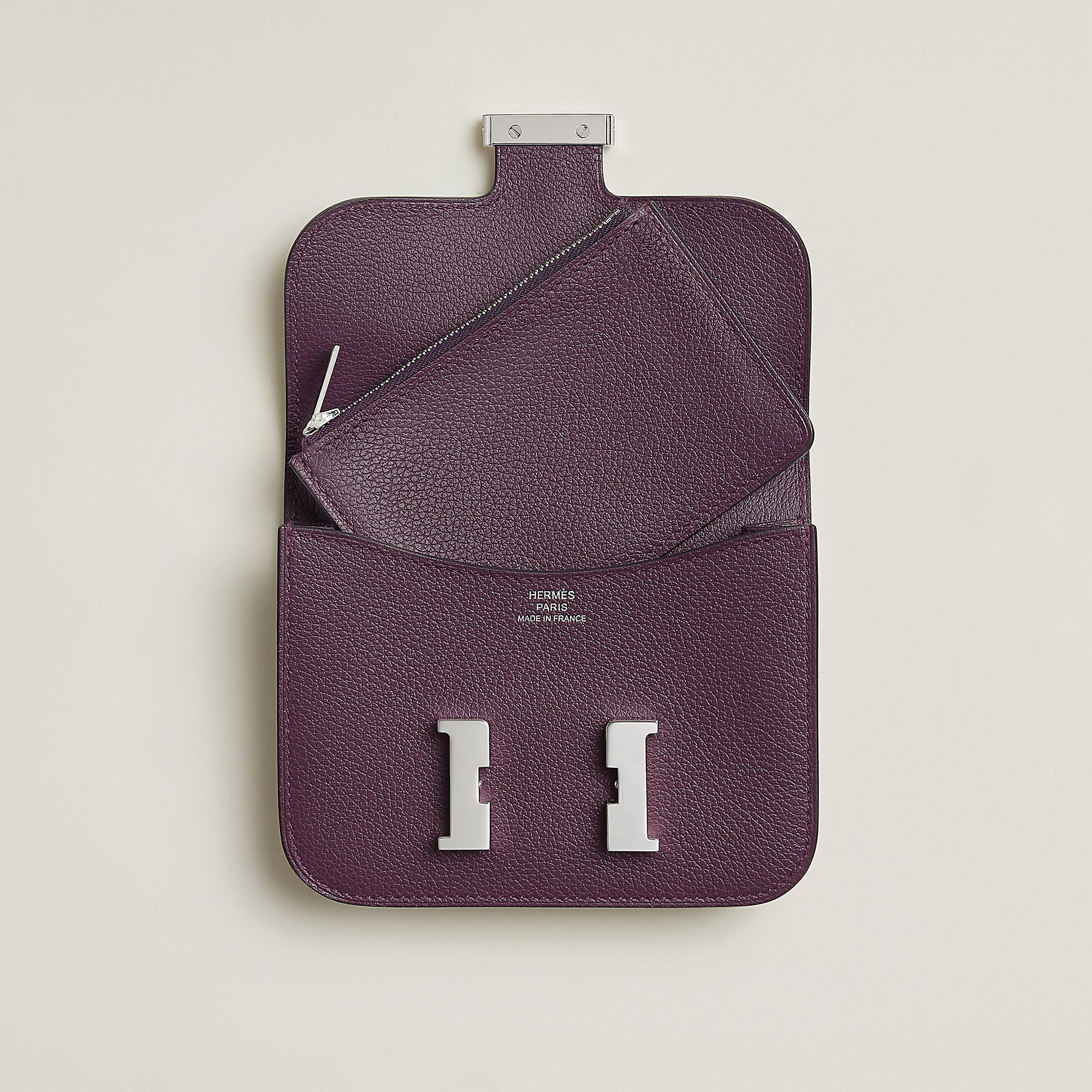  Hermes Constance Slim Wallet Cassis