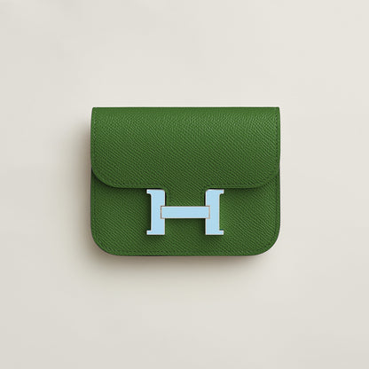  Hermes Constance Slim Wallet Navy