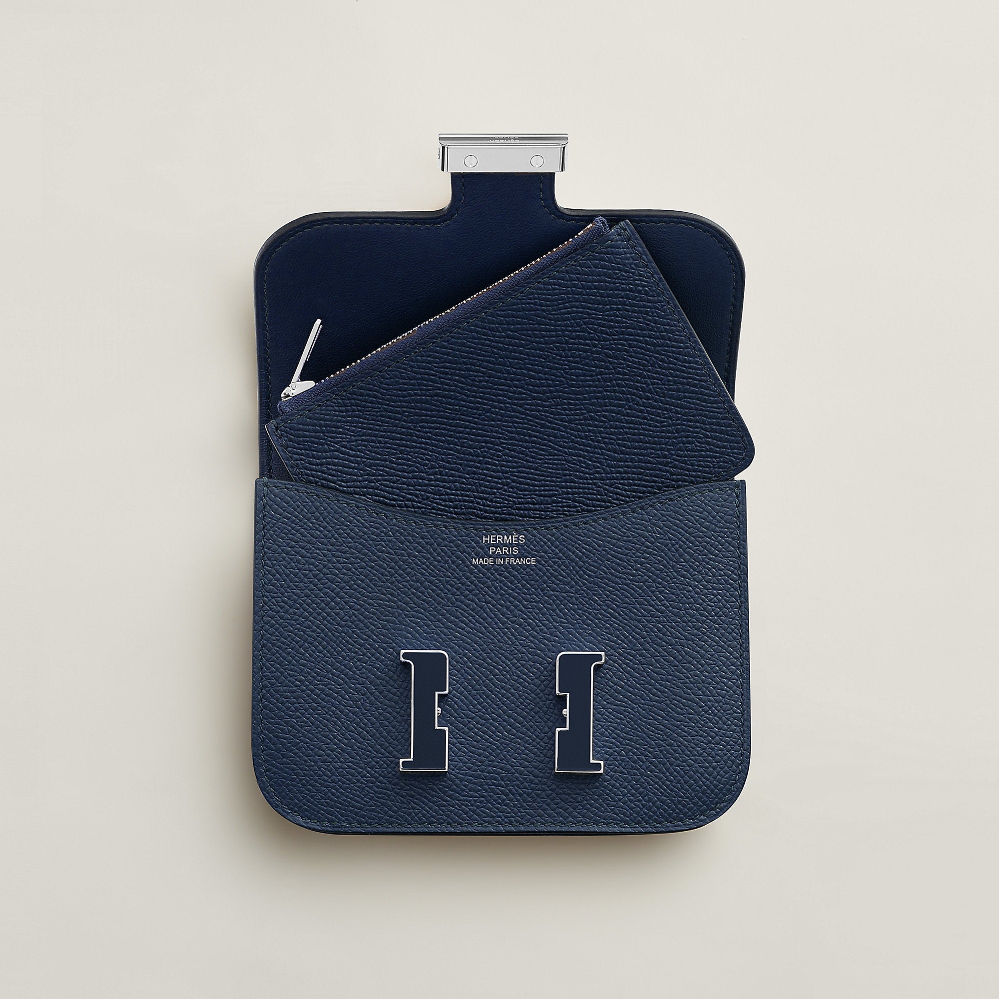  Hermes Constance Slim Wallet Bleu Saphir