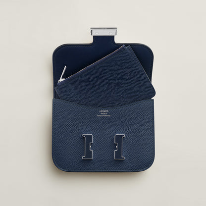  Hermes Constance Slim Wallet Bleu Saphir