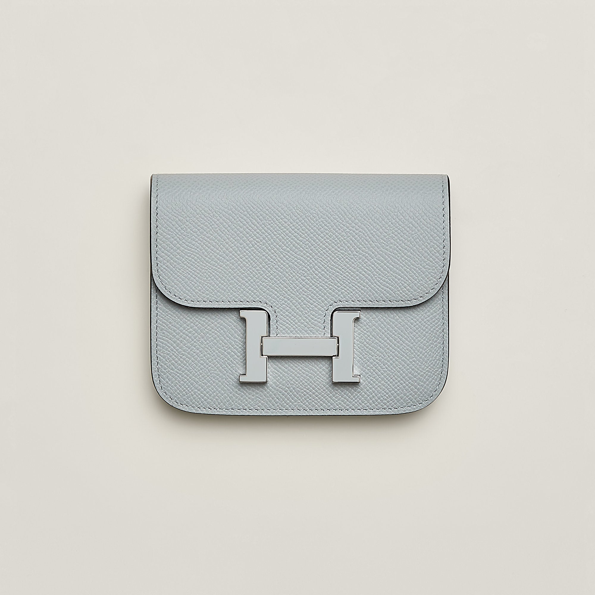  Hermes Constance Slim Wallet Bleu Glacier