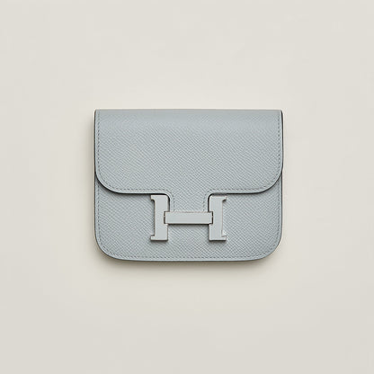  Hermes Constance Slim Wallet Bleu Saphir