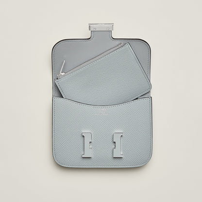  Hermes Constance Slim Wallet Bleu Glacier