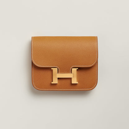  Hermes Constance Slim Wallet Navy