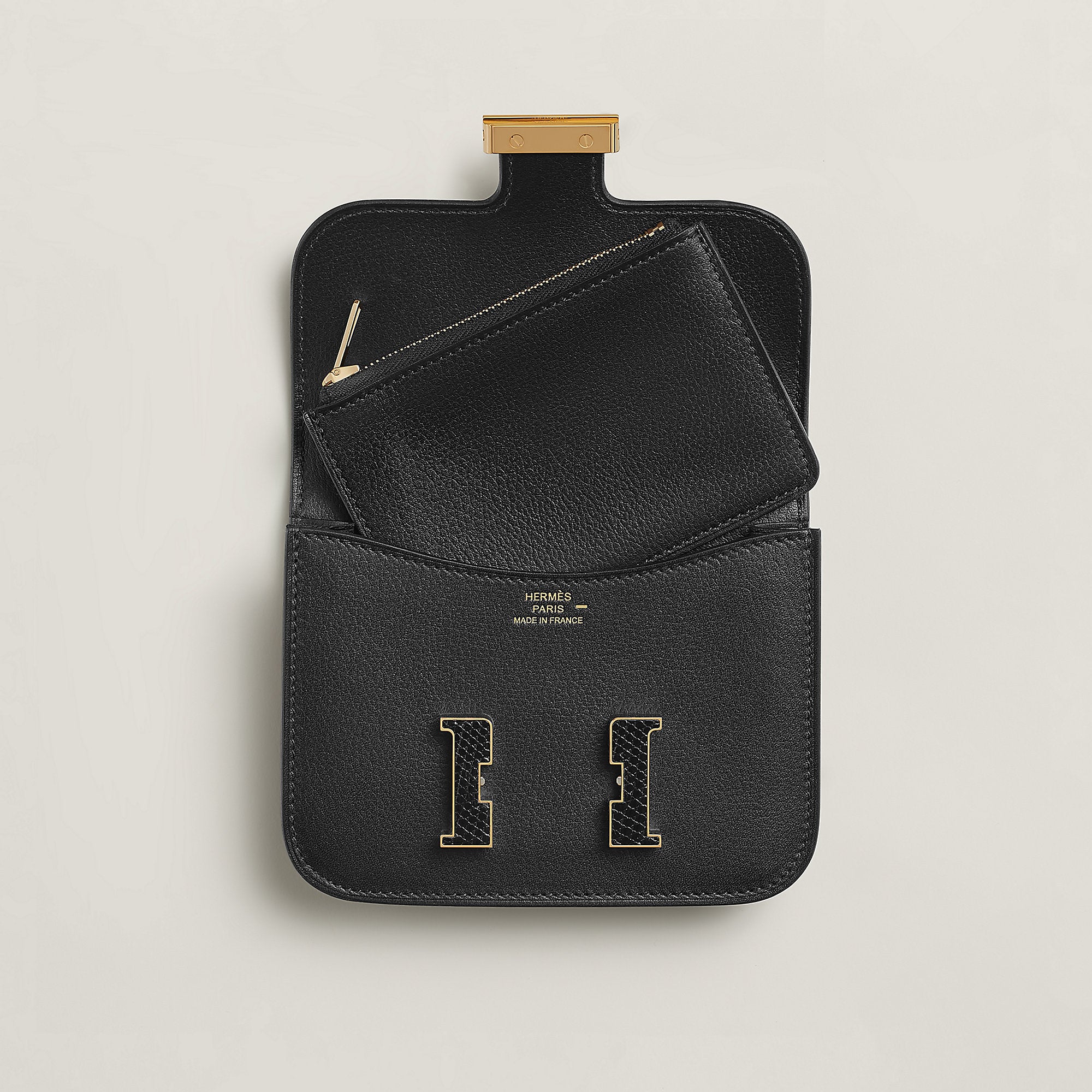  Hermes Constance Slim Wallet Noir