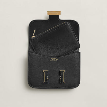  Hermes Constance Slim Wallet Noir