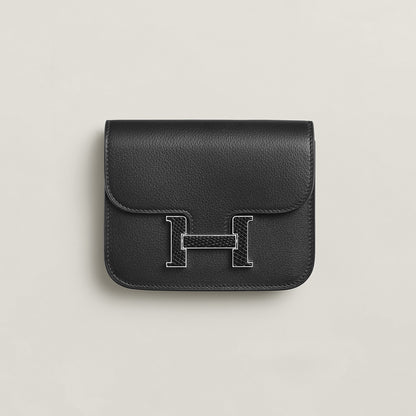  Hermes Constance Slim Wallet Noir