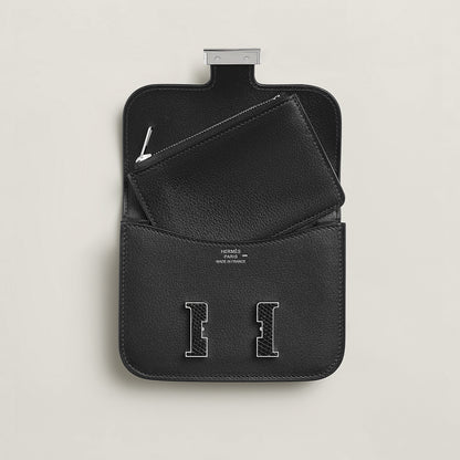  Hermes Constance Slim Wallet Noir