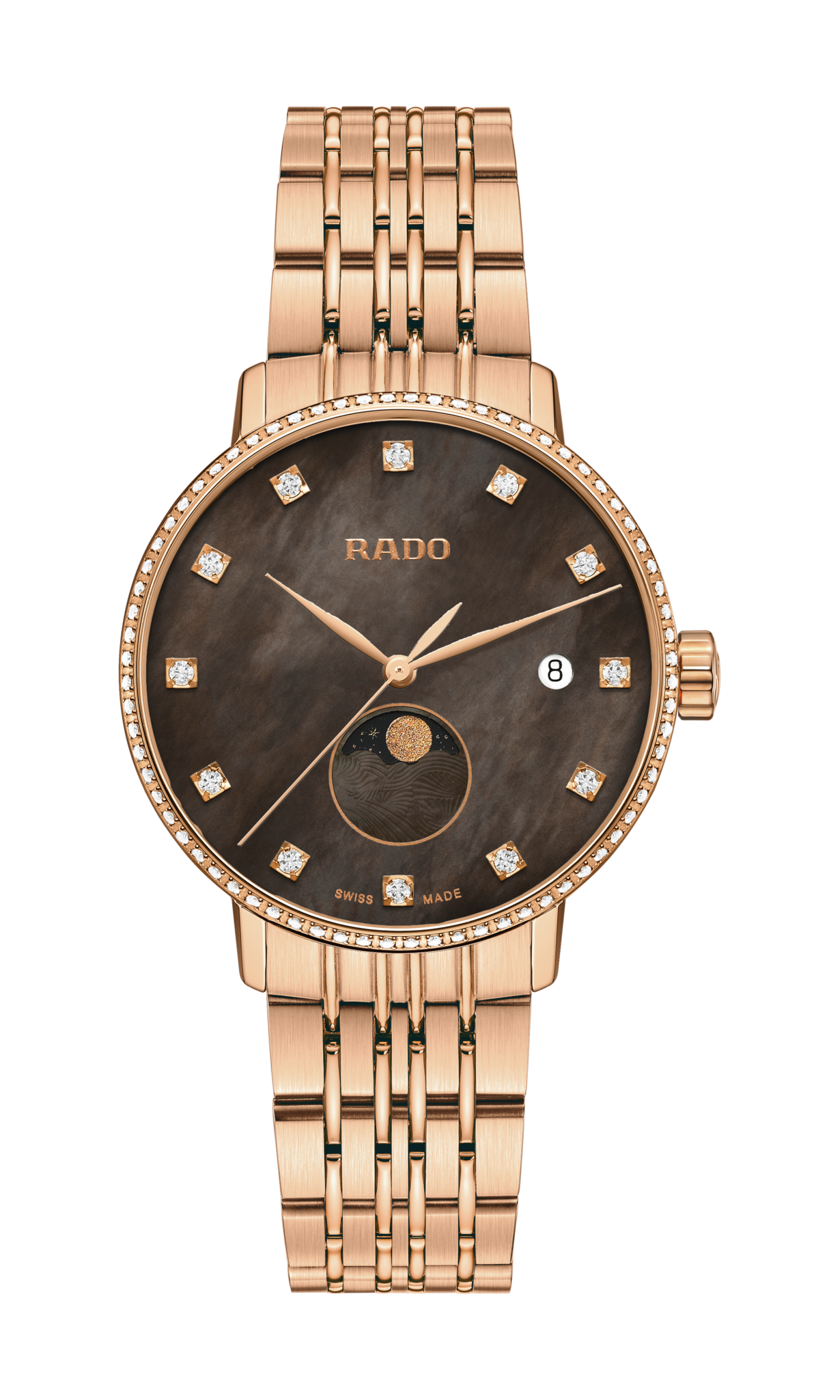 Seiko Rado Coupole Diamonds Moonphase Brown r22884903