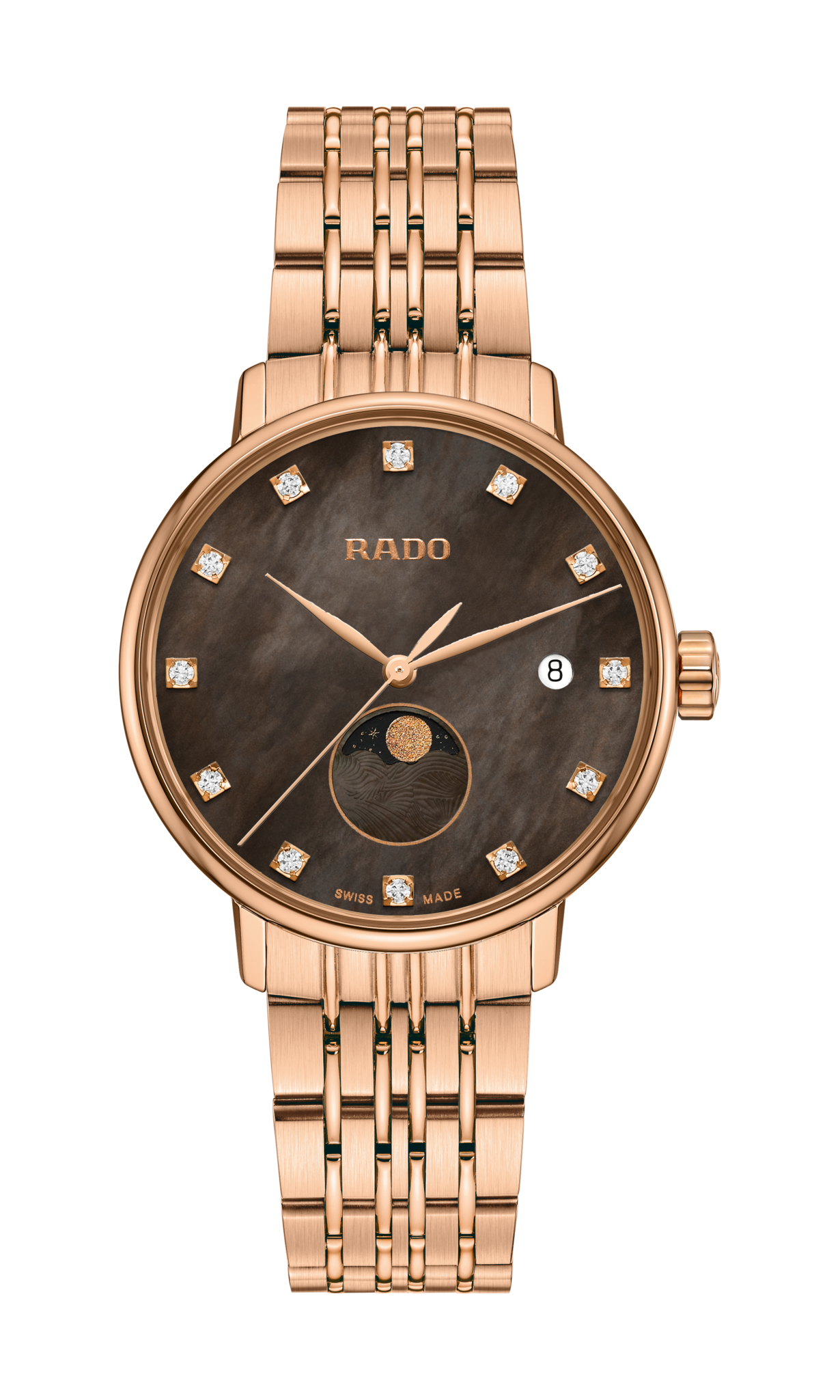 Rado Coupole Diamonds Moonphase Rose Gold r22885903