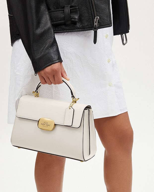 Eliza Top Handle Smooth Leather-Gold-Chalk Smooth Leather-Gold-Chalk