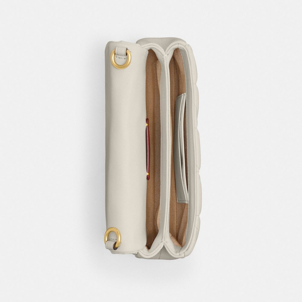Coach Tabby Crossbody Wristlet With Pillow Quilting Brass Chalk