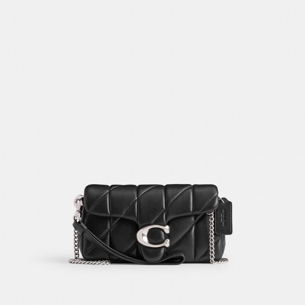 Coach Tabby Crossbody Wristlet With Pillow Quilting Silver Black
