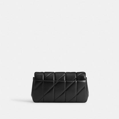 Coach Tabby Crossbody Wristlet With Pillow Quilting Silver Black