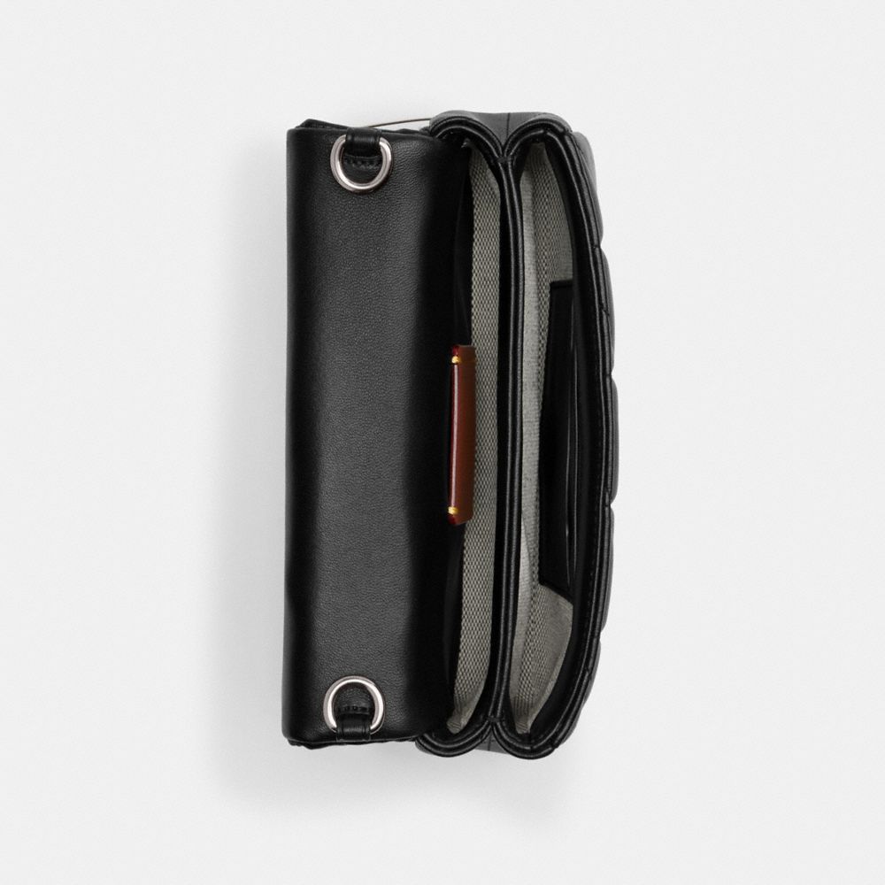 Coach Tabby Crossbody Wristlet With Pillow Quilting Silver Black