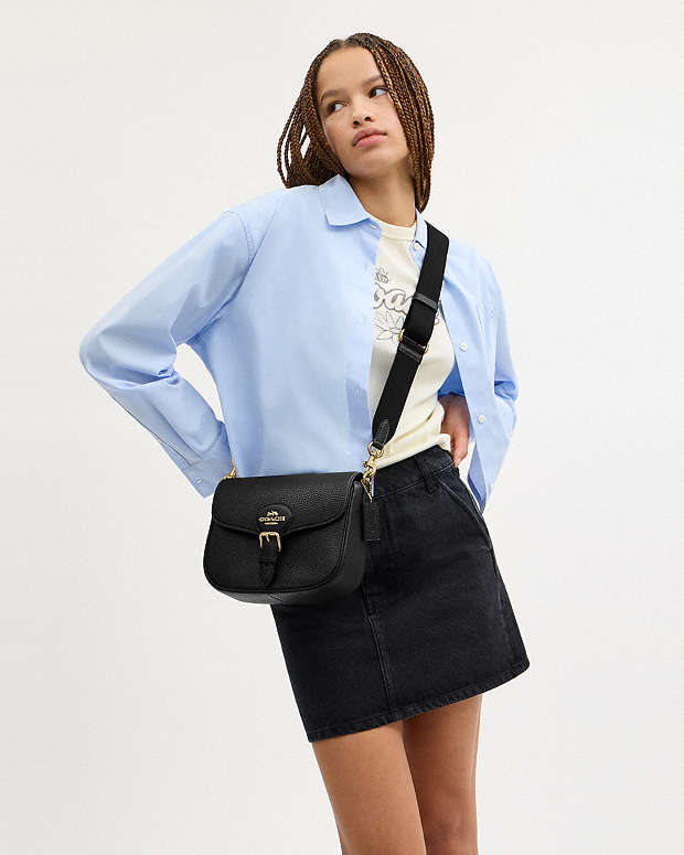 Amelia Saddle Bag Gold-Black Gold-Black