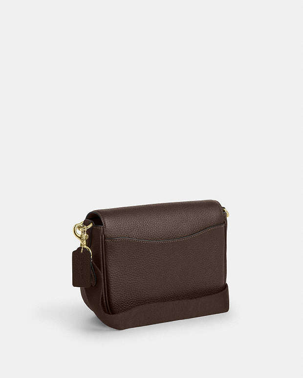 Amelia Saddle Bag Pebbled Leather-Gold-Brown Pebbled Leather-Gold-Brown