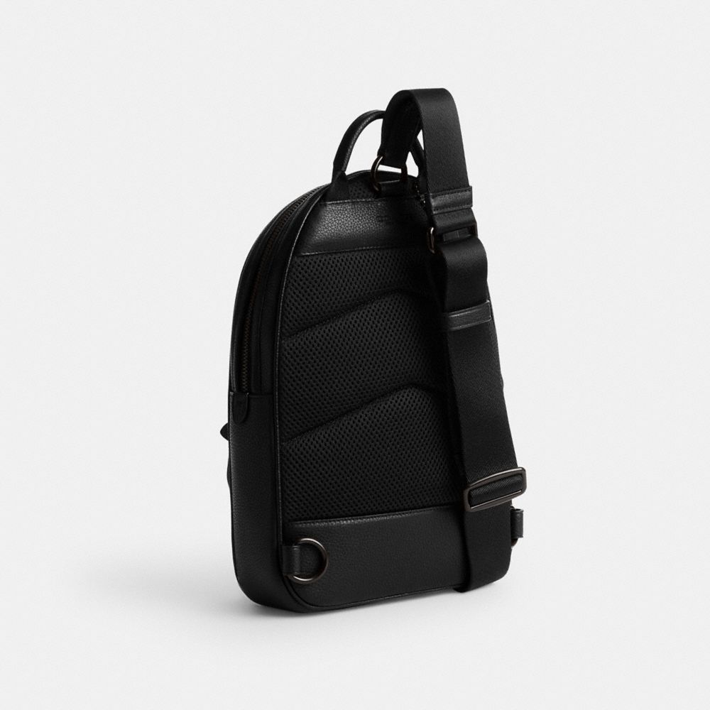 Coach Charter Pack In Signature Leather Black