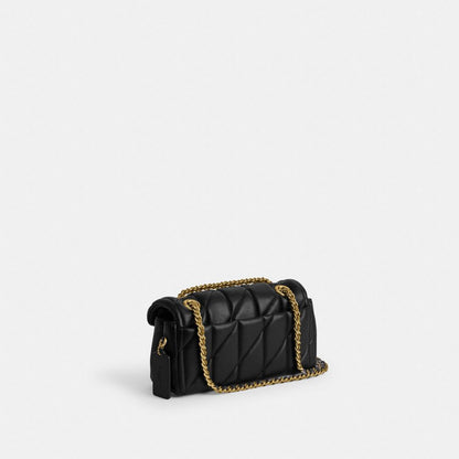 Coach Tabby Shoulder Bag 20 With Pillow Quilting Brass Black