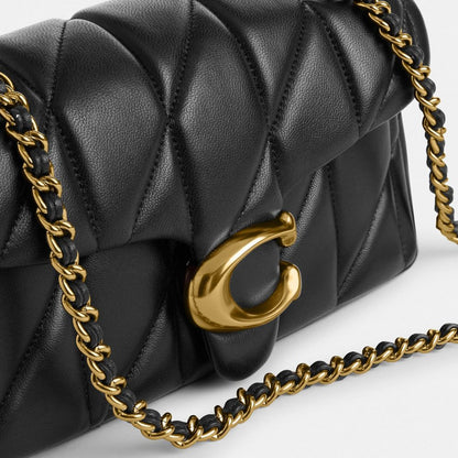 Coach Tabby Shoulder Bag 20 With Pillow Quilting Brass Black