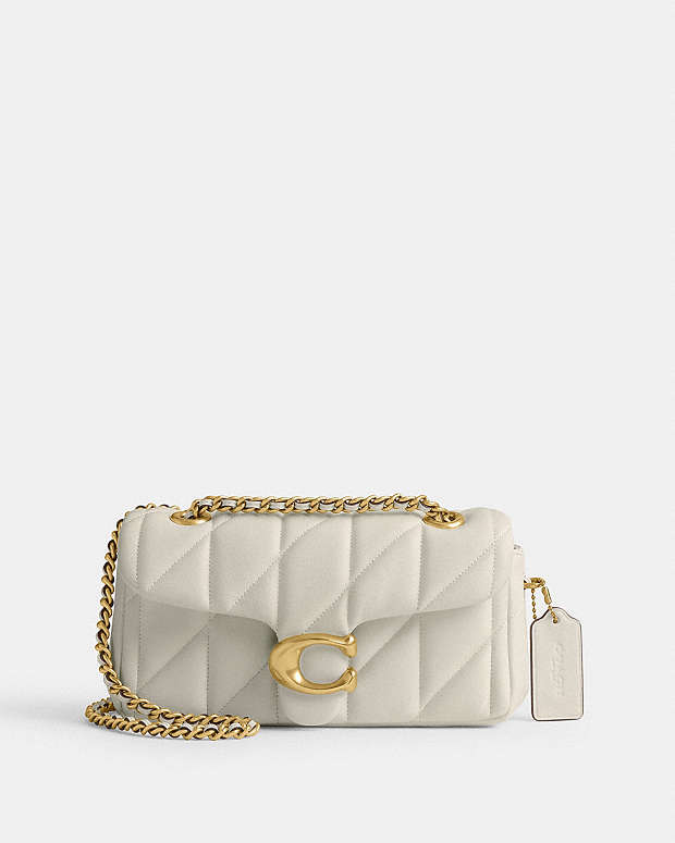 Tabby Shoulder Bag 20 With Pillow Quilting Nappa Leather-Brass-Chalk Nappa Leather-Brass-Chalk