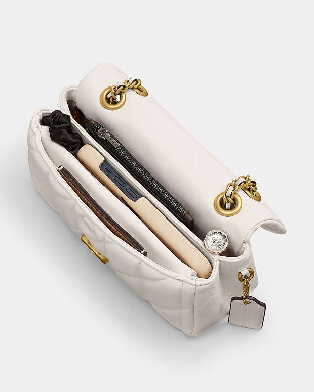 Tabby Shoulder Bag 20 With Pillow Quilting Nappa Leather-Brass-Chalk Nappa Leather-Brass-Chalk