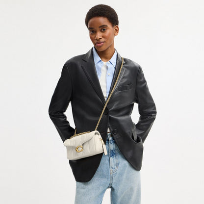 Coach Tabby Shoulder Bag 20 With Pillow Quilting Brass Chalk