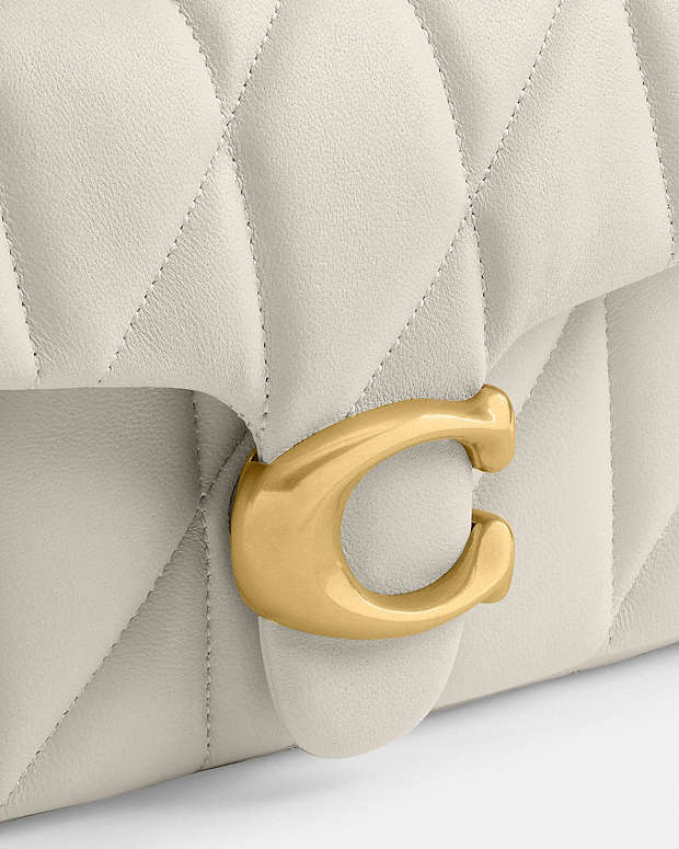 Tabby Shoulder Bag 20 With Pillow Quilting Nappa Leather-Brass-Chalk Nappa Leather-Brass-Chalk
