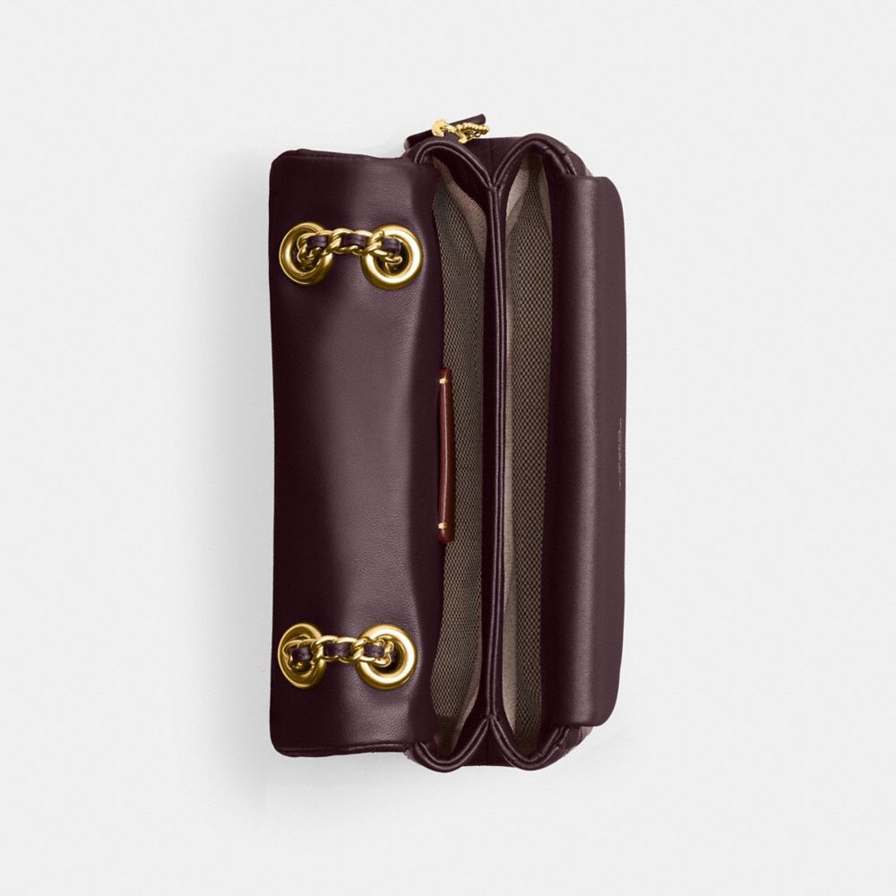 Coach Tabby Shoulder Bag 20 With Pillow Quilting Brass Black Currant