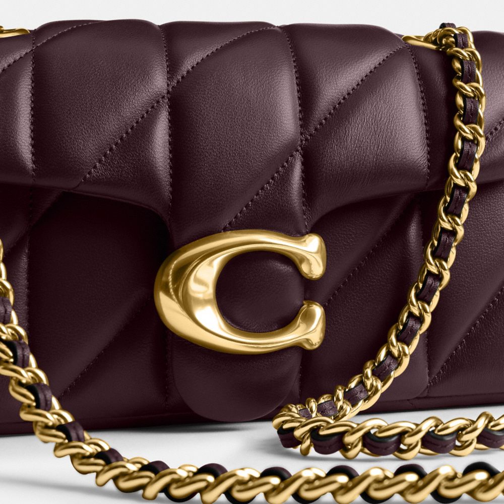 Coach Tabby Shoulder Bag 20 With Pillow Quilting Brass Black Currant