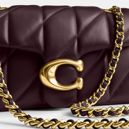 Coach Tabby Shoulder Bag 20 With Pillow Quilting Brass Black Currant