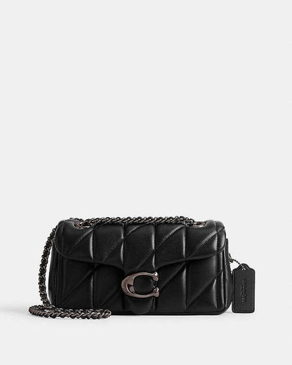Tabby Shoulder Bag 20 With Pillow Quilting Nappa Leather-Pewter-Black Nappa Leather-Pewter-Black