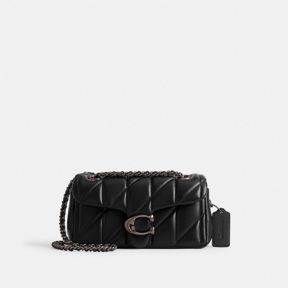 Tabby Shoulder Bag 20 With Pillow Quilting Nappa Leather-Pewter-Black Nappa Leather-Pewter-Black